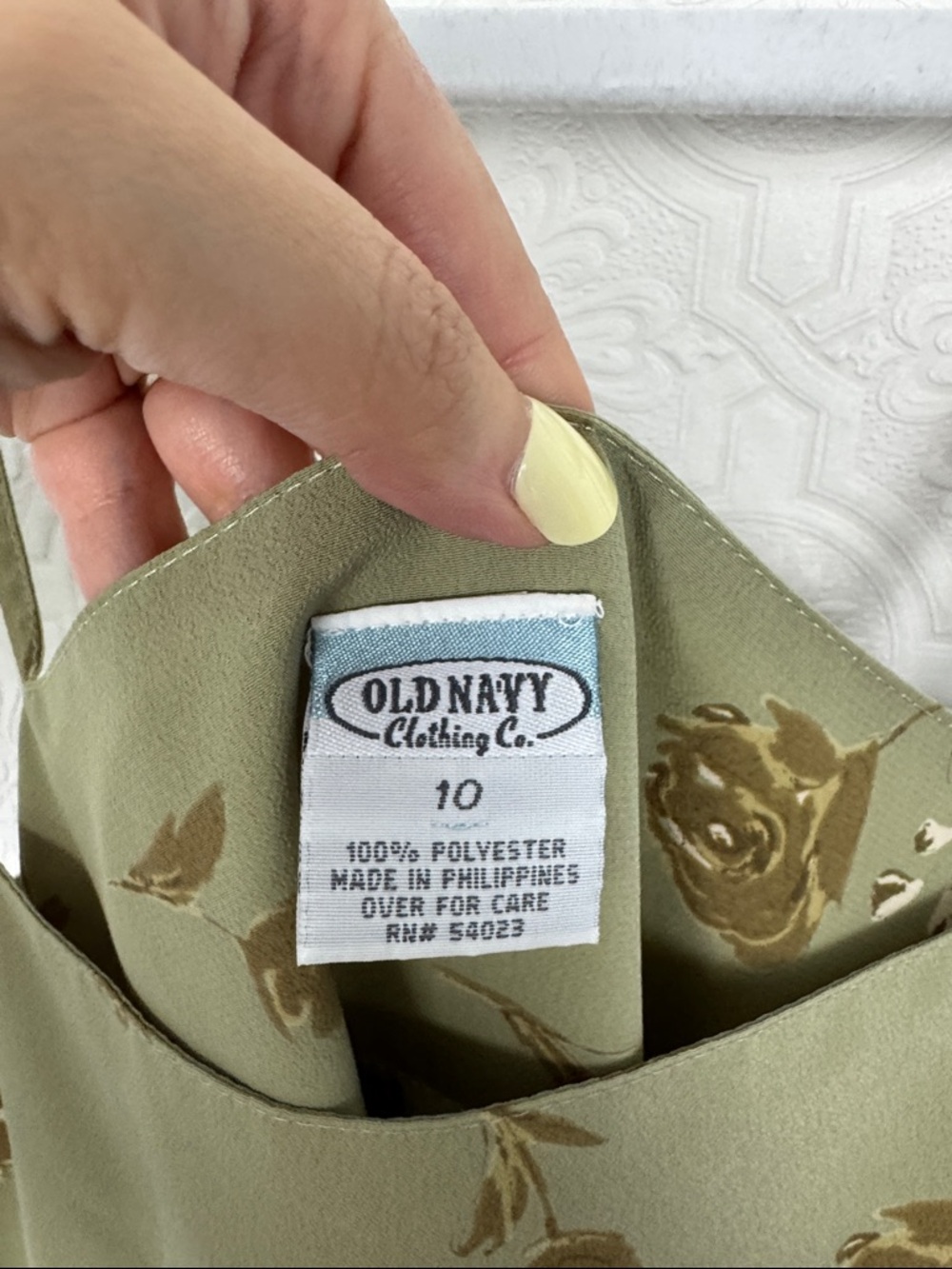 Vintage 90s Y2K‎ Old Navy Floral Midi Dress Sage Green Slip Dress 10 Cottagecore - Picture 5 of 6